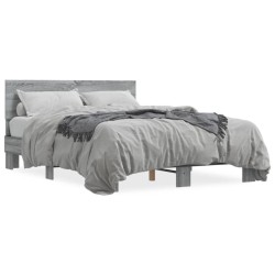 Cadre de lit sans matelas sonoma gris 135x190 cm 