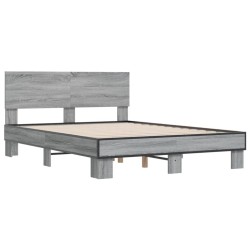 Cadre de lit sans matelas sonoma gris 135x190 cm 