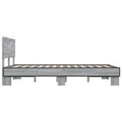 Cadre de lit sans matelas sonoma gris 135x190 cm 