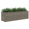 Jardinières avec 3 pots 2 pcs gris 105x30x32 cm résine tressée 
