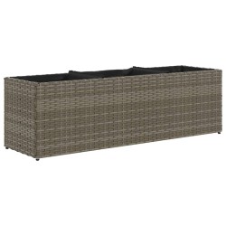 Jardinières avec 3 pots 2 pcs gris 105x30x32 cm résine tressée 