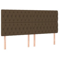 Têtes de lit 4 pcs Marron Foncé 90x7x78/88 cm Tissu 