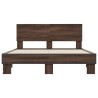 Cadre de lit sans matelas chêne marron 135x190 cm 