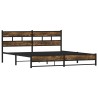 Cadre de lit en métal sans matelas chêne fumé 193x203 cm 