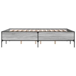 Cadre de lit sans matelas sonoma gris 160x200 cm 