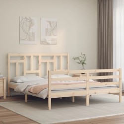 Cadre de lit sans matelas 160x200 cm bois massif 