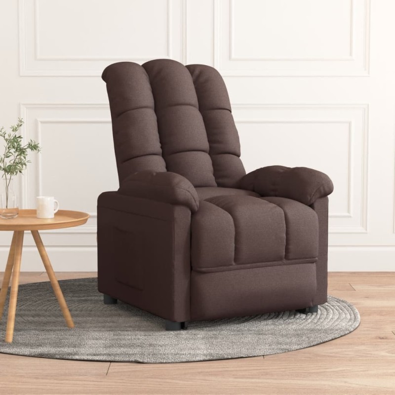 Fauteuil inclinable Marron foncé Tissu Fauteuil inclinable Marron foncé Tissu