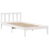 Lit bibliothèque sans matelas blanc 90x190cm bois de pin massif 
