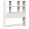 Lit bibliothèque sans matelas blanc 90x190cm bois de pin massif 