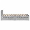 Cadre de lit avec tête de lit sans matelas gris béton 90x190 cm 