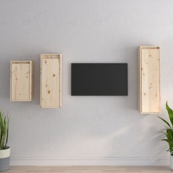 Meubles TV 3 pcs Bois massif de pin 