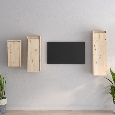 Meubles TV 3 pcs Bois massif de pin 