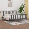 Cadre de lit sans matelas gris 180x200 cm bois massif 