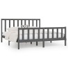Cadre de lit sans matelas gris 180x200 cm bois massif 