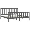 Cadre de lit sans matelas gris 180x200 cm bois massif 