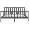 Cadre de lit sans matelas gris 180x200 cm bois massif 