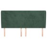 Tête de lit avec oreilles Vert foncé 203x23x118/128 cm Velours 