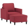 Fauteuil avec repose-pied Rouge bordeaux 60 cm Similicuir 