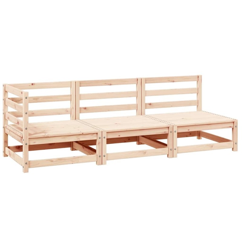 Salon de jardin 3 pcs bois massif de pin 