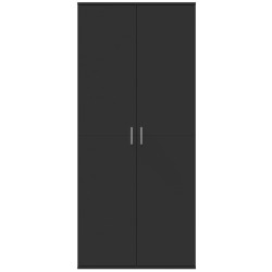 Buffet haut noir 80x35x180 cm bois d'ingénierie 