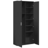 Buffet haut noir 80x35x180 cm bois d'ingénierie 