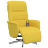 Fauteuil inclinable de massage repose-pieds jaune clair tissu 