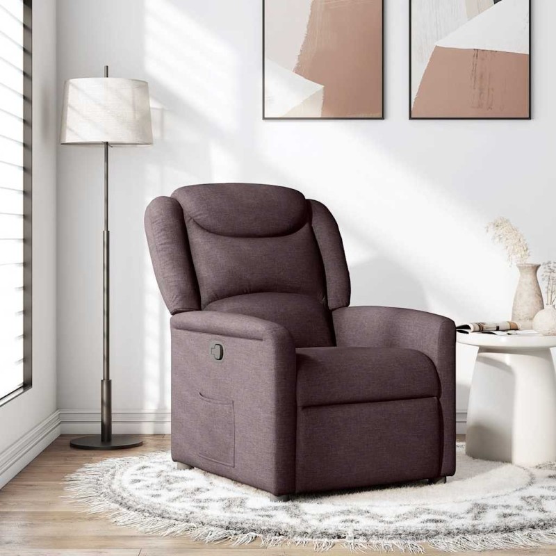 Fauteuil inclinable Marron foncé Tissu 