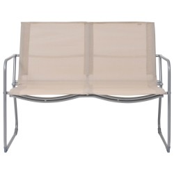 Salon de jardin 4 pcs Tissu et acier Crème 