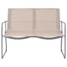 Salon de jardin 4 pcs Tissu et acier Crème 