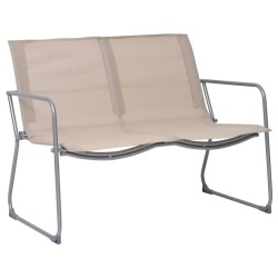 Salon de jardin 4 pcs Tissu et acier Crème 