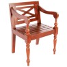 Chaises Batavia lot de 2 marron foncé bois d'acajou solide 