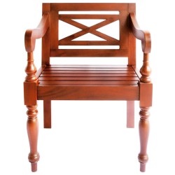 Chaises Batavia lot de 2 marron foncé bois d'acajou solide 