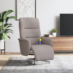 Fauteuil inclinable de massage avec repose-pieds taupe tissu 