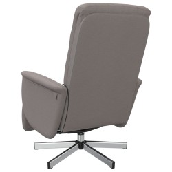 Fauteuil inclinable de massage avec repose-pieds taupe tissu 