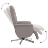 Fauteuil inclinable de massage avec repose-pieds taupe tissu 
