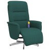 Fauteuil inclinable de massage et repose-pieds vert foncé tissu 