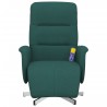 Fauteuil inclinable de massage et repose-pieds vert foncé tissu 