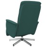 Fauteuil inclinable de massage et repose-pieds vert foncé tissu 