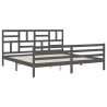 Cadre de lit sans matelas gris 200x200 cm bois massif 