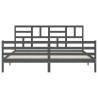 Cadre de lit sans matelas gris 200x200 cm bois massif 