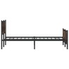 Cadre de lit en métal sans matelas chêne fumé 183x213 cm 