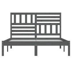 Cadre de lit sans matelas gris 135x190 cm bois de pin massif 