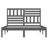 Cadre de lit sans matelas gris 135x190 cm bois de pin massif 