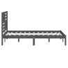 Cadre de lit sans matelas gris 135x190 cm bois de pin massif 