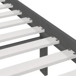 Cadre de lit sans matelas gris 135x190 cm bois de pin massif 