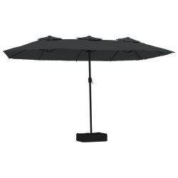 Parasol de jardin à double tête noir 449x245 cm 
