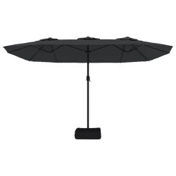 Parasol de jardin à double tête noir 449x245 cm 