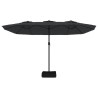 Parasol de jardin à double tête noir 449x245 cm 