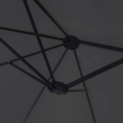 Parasol de jardin à double tête noir 449x245 cm 