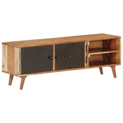 Meuble TV 112x30x40 cm bois d'acacia massif 